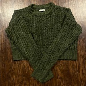 American Eagle Green Soft Knit Sweater. slightly cropped